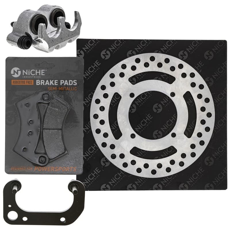 NICHE Front Right Brake Rotor Caliper Pad Set for Polaris Ranger 570 EV 1912134
