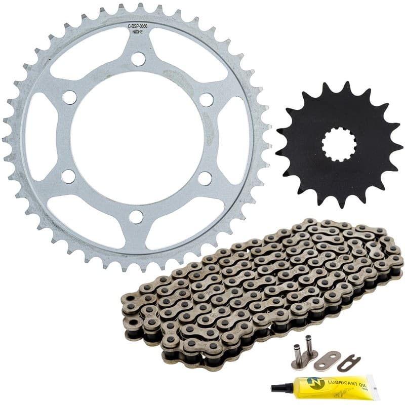 NICHE Sprocket Chain Set for Suzuki GSXS750 17/43 Tooth 525 Front Rear Kit