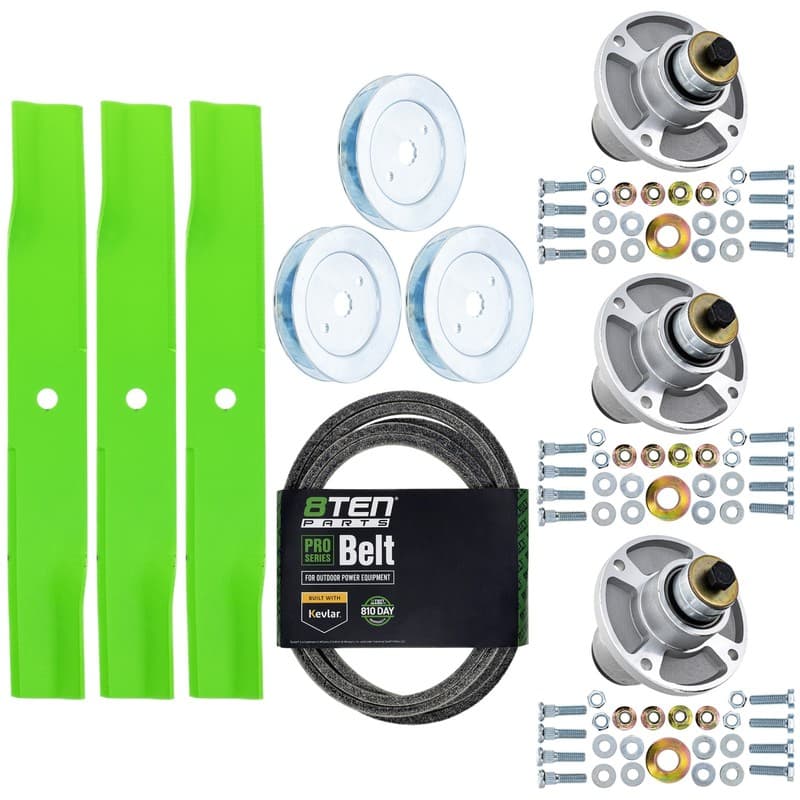 8TEN Blade Spindle Belt Kit for Hustler Raptor XL XD 54-Inch Deck 797696 607418
