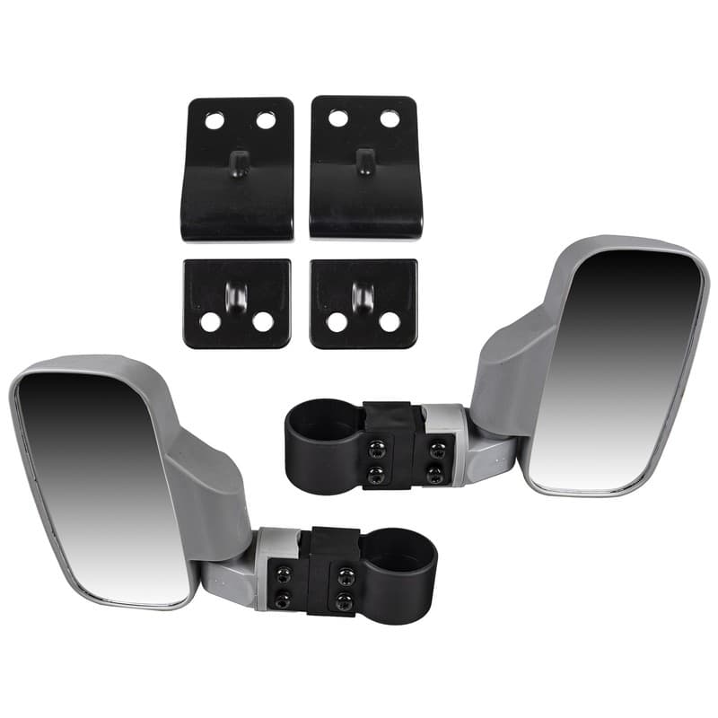 Silver Side View Mirror Pro-Fit Set for Polaris RZR 900 Ranger 570 500 XP 1000