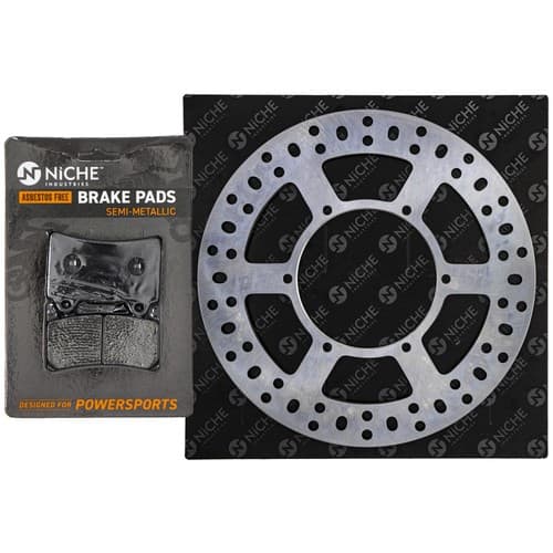 NICHE Rear Left Brake Rotor Pad Kit for Yamaha 4KG-25805-00-00 Semi Metallic