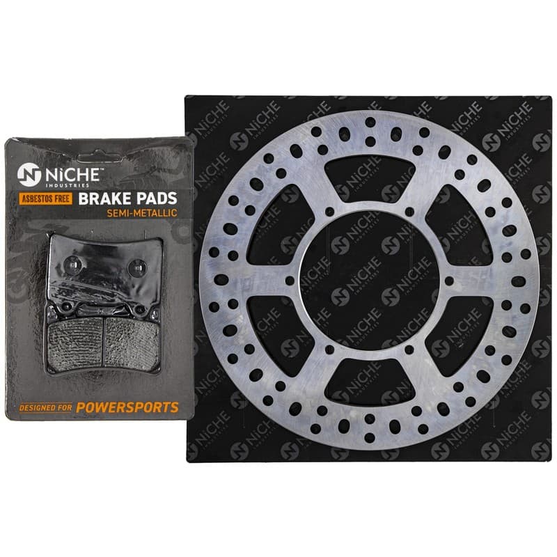 NICHE Rear Left Brake Rotor Pad Kit for Yamaha 4KG-25805-00-00 Semi Metallic