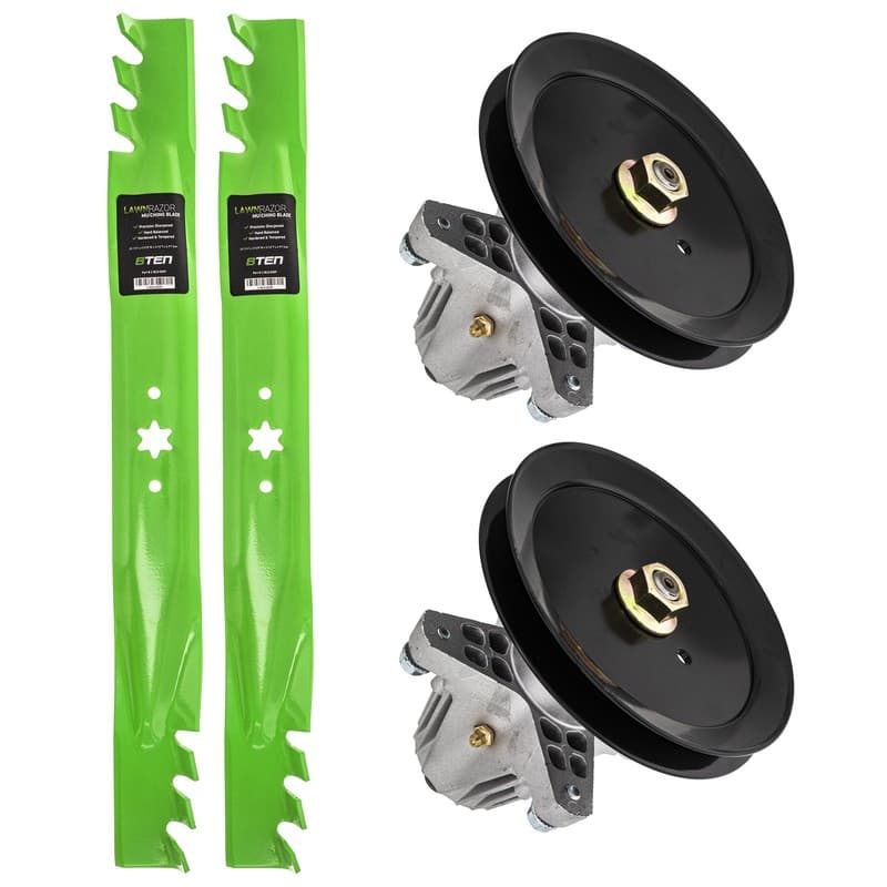 Spindle Toothed Blade Kit for MTD Cub Cadet 46 Inch Deck LTX1045 LTX1046 Zforce