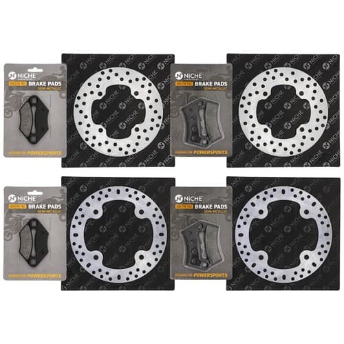 NICHE Brake Rotor Pad Kit for Polaris RZR 570 800 2202412 Semi Metallic