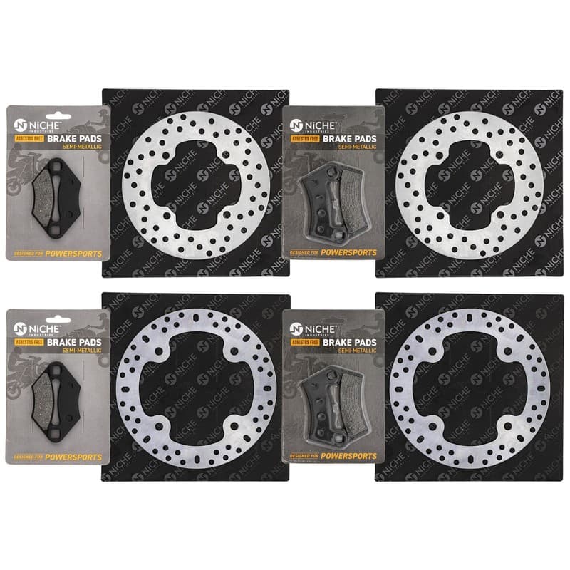 NICHE Brake Rotor Pad Kit for Polaris RZR 570 800 2202412 Semi Metallic