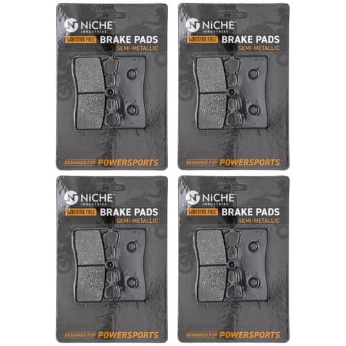 NICHE Brake Pad Set for BMW R1150GS HP2 R1200R R1200S Front Semi-Metallic 4 Pack