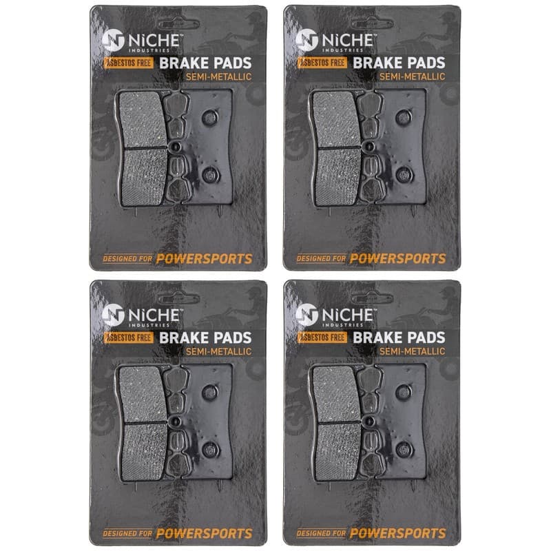 NICHE Brake Pad Set for BMW R1150GS HP2 R1200R R1200S Front Semi-Metallic 4 Pack
