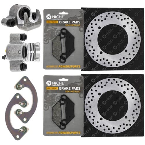 NICHE Front Brake Rotor Caliper Pad Set for Polaris Sportsman 550 850 1911458