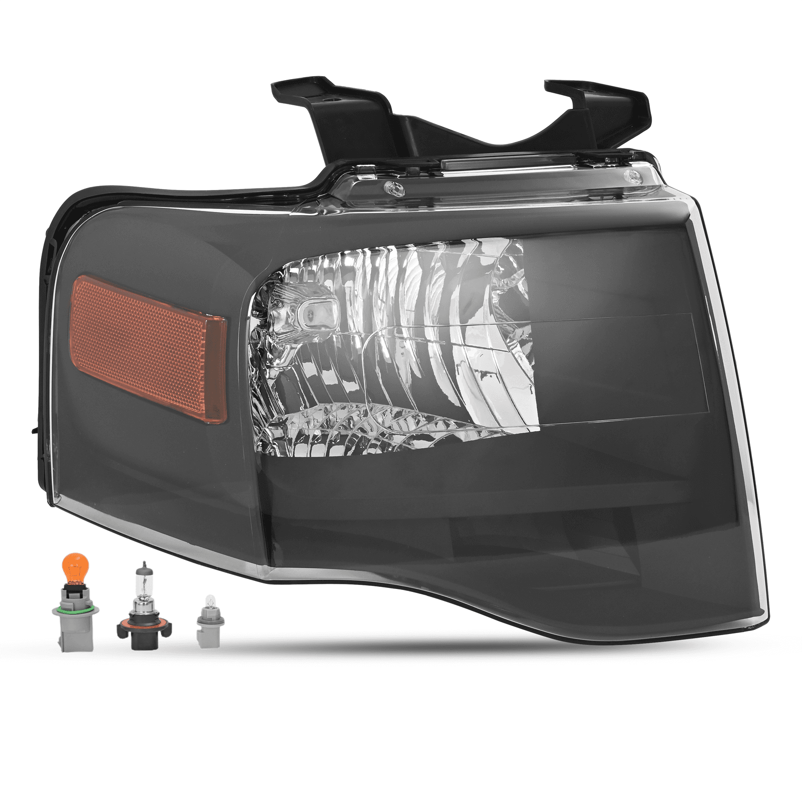 Headlight W/Bulb Black For Ford Expedition 07-14 Amber Corner Right #7L1Z13008CB