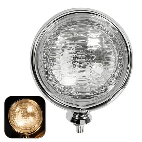 5" Chrome Housing Vintage Clear Lens Fog Light Halogen Bulb 12V 55W Universal