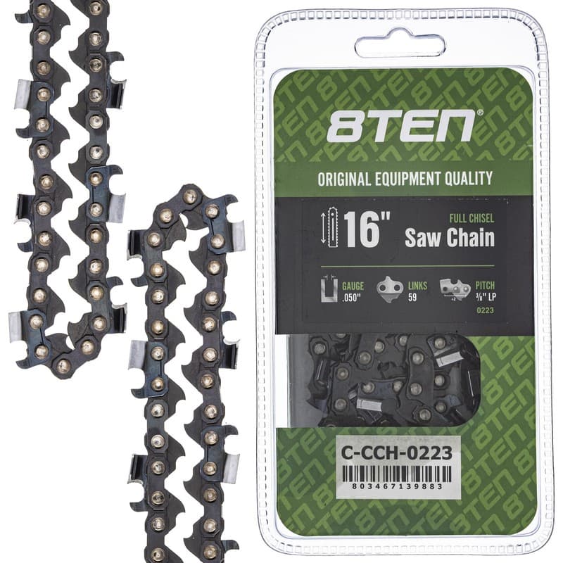 Full Chisel Chainsaw Chain 16 Inch .050 3/8 LP 59DL for Homelite 240 Shindiawa