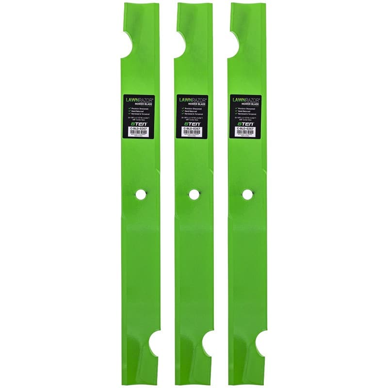 LawnRAZOR Blade Bad Boy Outlaw 72 Inch Deck 038-7230-00 Notched High Lift 3 Pack