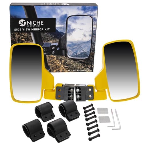 NICHE UTV Side View Mirror Set for Can-Am Maverick X3 Defender Commander Yellow