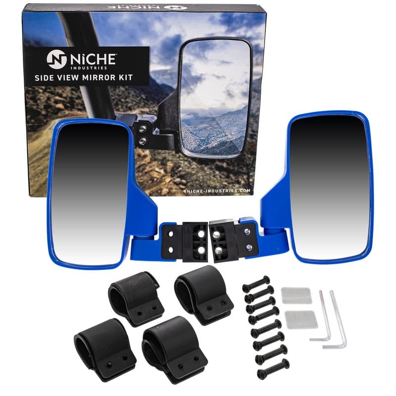 NICHE Side View Mirror Set for Arctic Cat Prowler Wildcat 500 650 700 1000 Blue