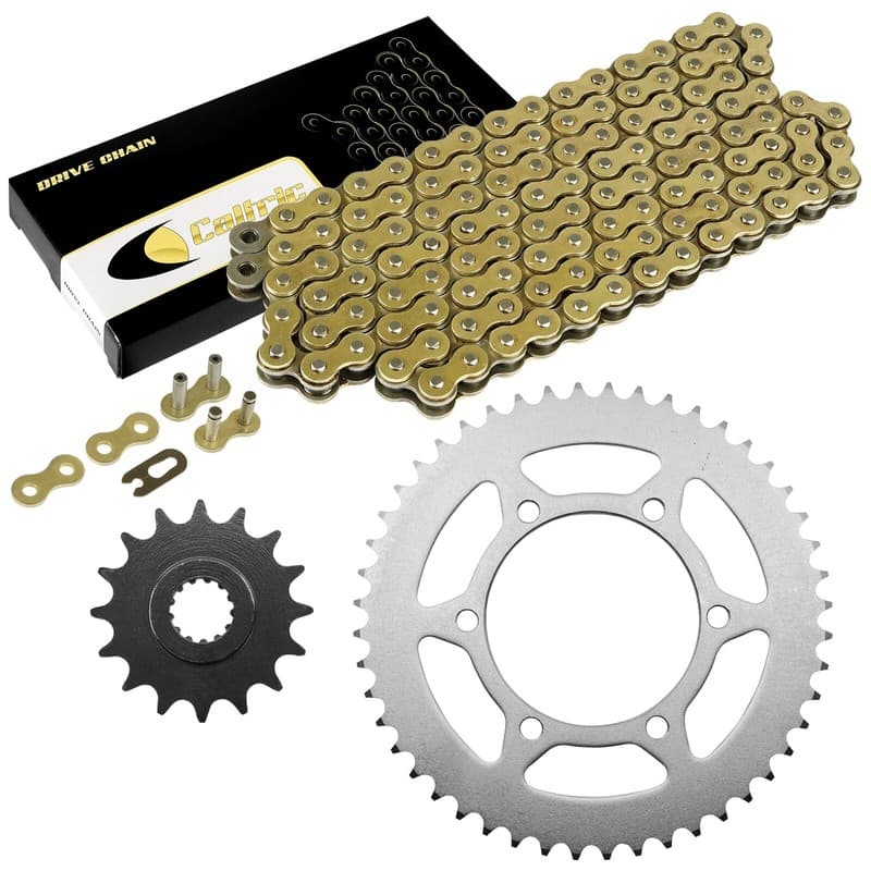 Drive Chain & Sprockets Kit for Yamaha R6 YZF-R6 2003 2004 2005 Gold