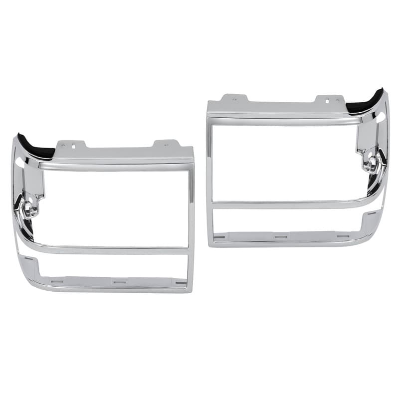 2PCS Silvery Headlight Bezel Door For Ford Ranger Bronco Explorer 1989-1994
