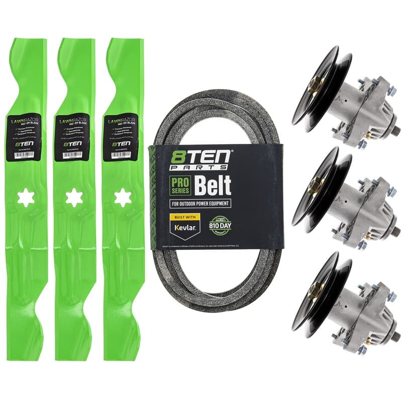 Spindle Belt Blade Kit for Cub Cadet RZT 50 Troy Bilt Mustang XP 50 Inch Deck