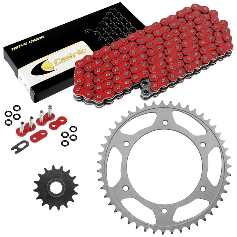 Red O-Ring Drive Chain & Sprocket Kit for Husqvarna 650Tr Strada Terra 13 14