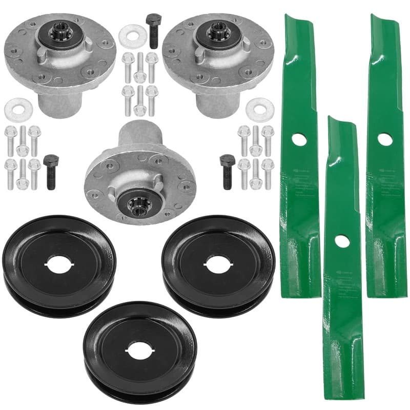 48" Deck Spindles w/ Pulley & Blade For Simplicity Courier Regent Broadmoor