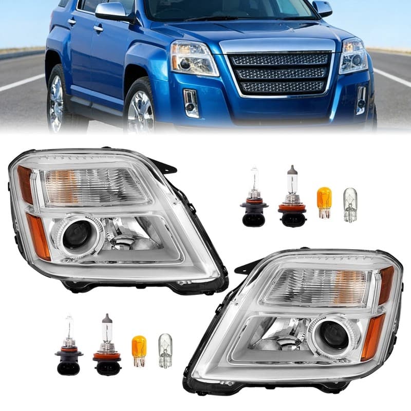 For GMC Terrain 10-15 W/Bulb Projector Headlights Assembly Left & Right Headlamp