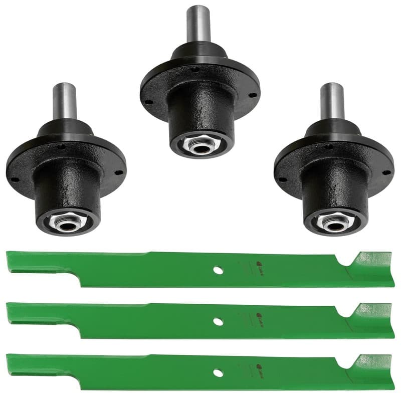 Spindles and High Lifter Blades for Scag SWZ SWZ-14 SWZ-17 SWZ-18 72" Deck Qty 3