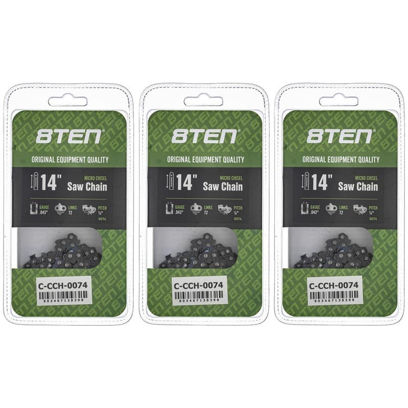 Micro Chisel Chainsaw Chain 14 Inch .043 1/4 72DL for Stihl MSA120 C-B 3 Pack