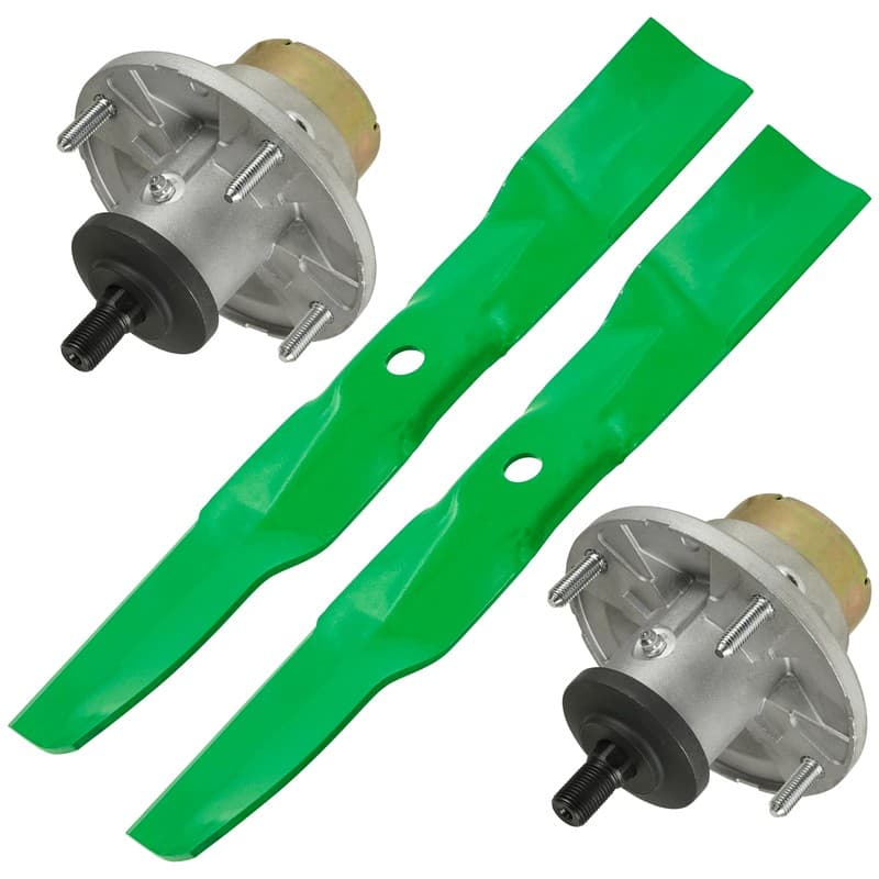 Caltric Spindles w/ Blades for John Deere X330 X350 X354 X370 Tractor 42 in Deck