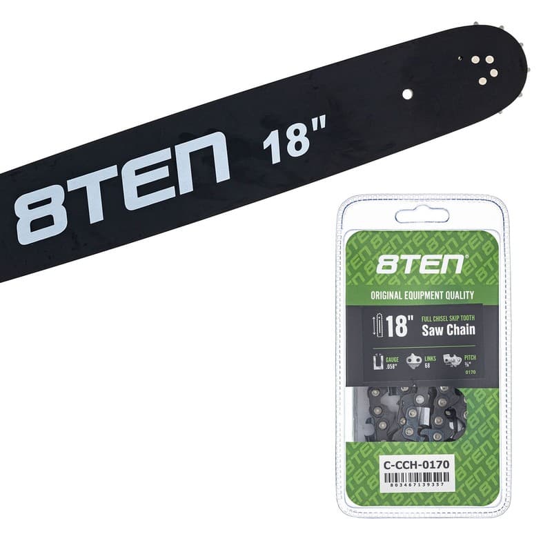 8TEN 18" Chainsaw Guide Bar & Chain .058 3/8 68DL for Husqvarna 460 455 Rancher