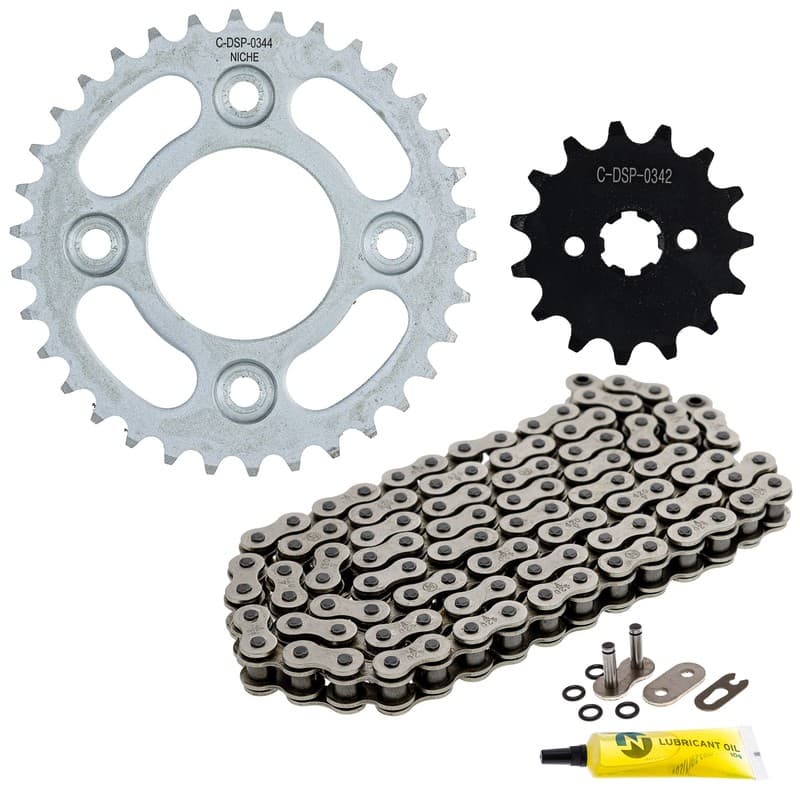 NICHE Sprocket Chain Set for Honda Grom 125 15/34 Tooth 420 O-Ring Front Rear