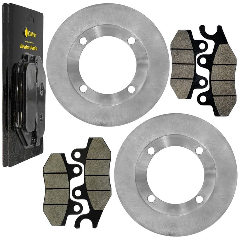 2 Rear Brake Disc Rotor W/ Pad for Yamaha Rhino 700 YXR700 4X4 2008 2009-2013