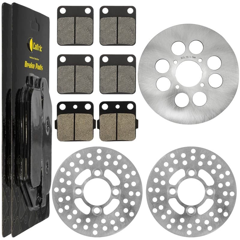 Front Rear Brake Disc Rotor w/Pads for Yamaha Banshee 350 YFZ350 2002 2003- 2006