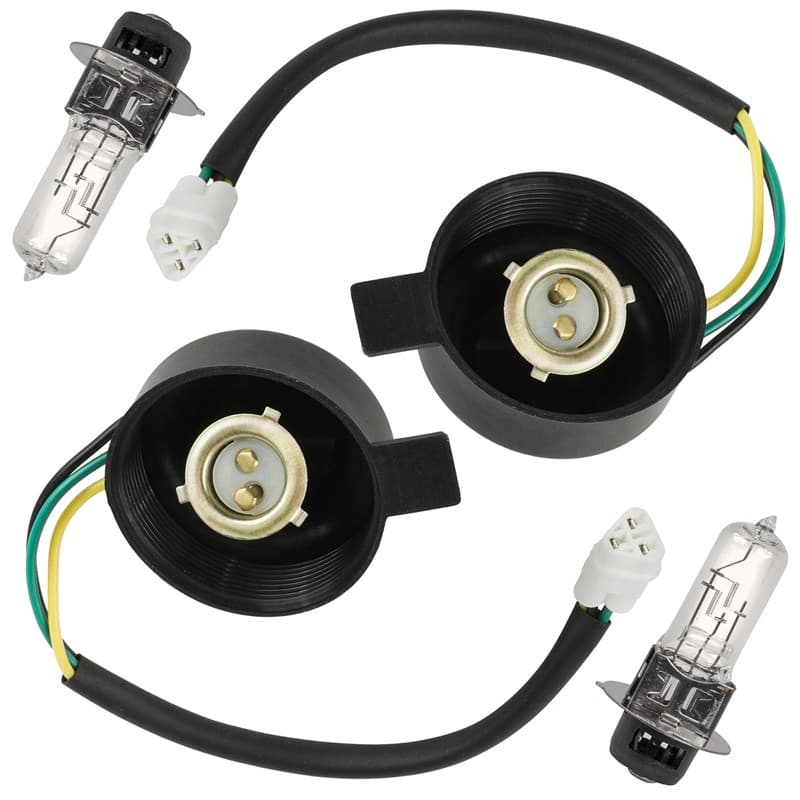 2X LH RH Headlight Socket and Bulb for Yamaha YFZ450V YFZ450R YFZ450X 2004-2026