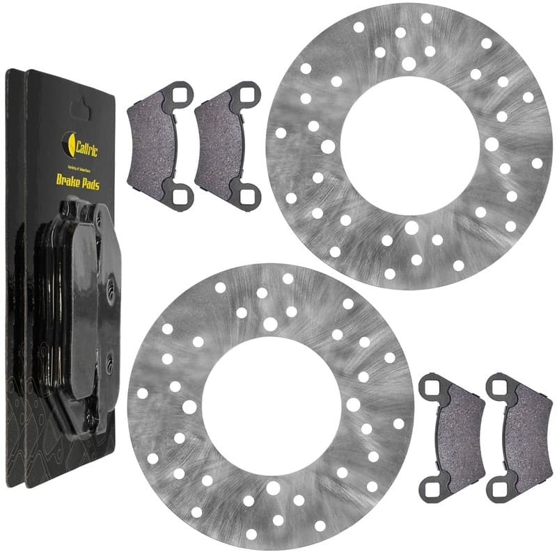 2 Rear Brake Disc Rotor w/ Pads for Polaris Ranger 500 2X4 4X4 2006 2007 - 2019