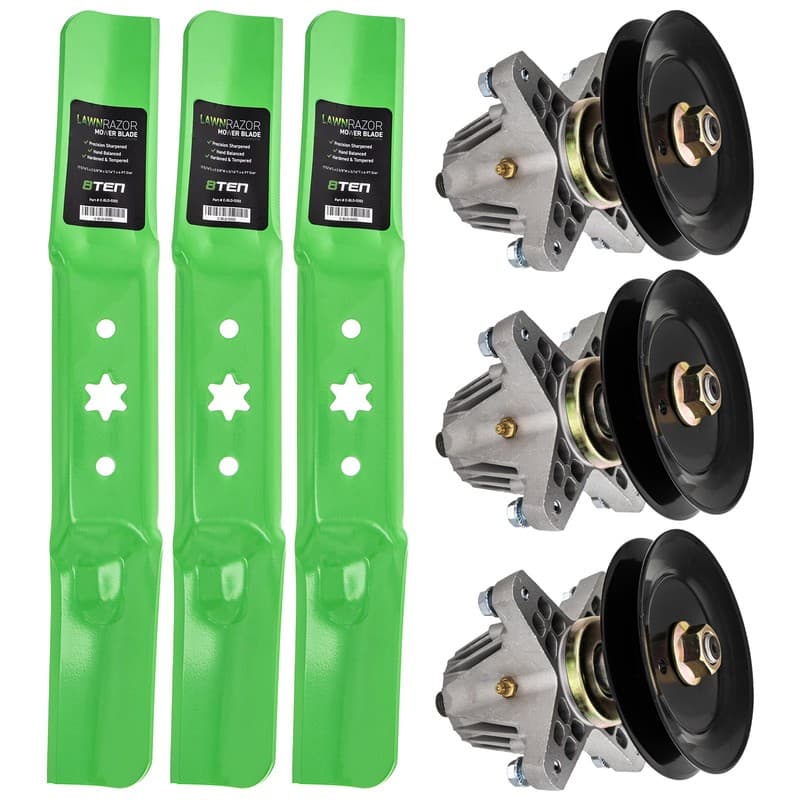 Deck Spindle & Mower Blade Kit for Cub Cadet KW FAB XT1-GT50 RZT S50 KH RZTS50