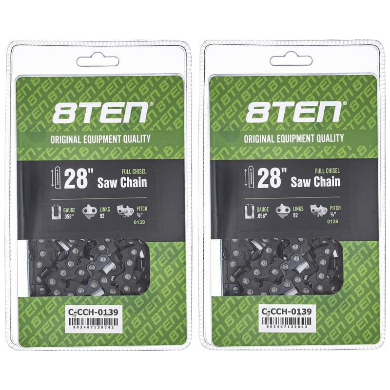 Full Chisel Chainsaw Chain 28 Inch .058 3/8 92DL for McCulloch ProMac 800 2 Pack