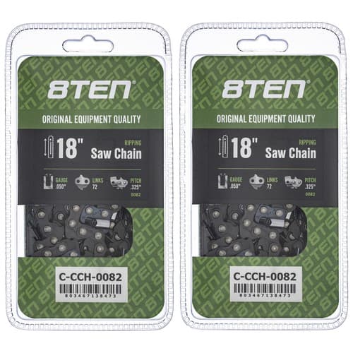 Ripping Chainsaw Chain 18 Inch .050 .325 72DL for Echo Husqvarna Poulan 2 Pack