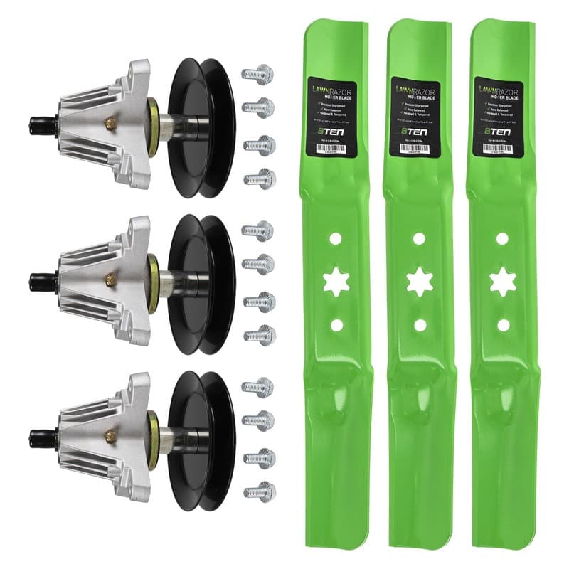 Spindle High-Lift Blade Kit for MTD Cub Cadet 54 Inch Deck RZT L54 LX54 GT54