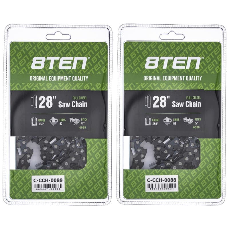 Full Chisel Chainsaw Chain 28 Inch .050 3/8 92DL for McCulloch 2 Pack