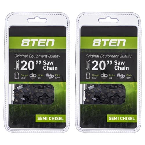 20 Inch Chainsaw Chain for .050 .325 78DL Husqvarna 50 Jonsered CS2250 2 Pack