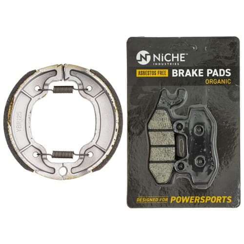 NICHE Brake Pad with Shoe Set for Yamaha TTR230 5RM-F5805-20 Front Rear Organic