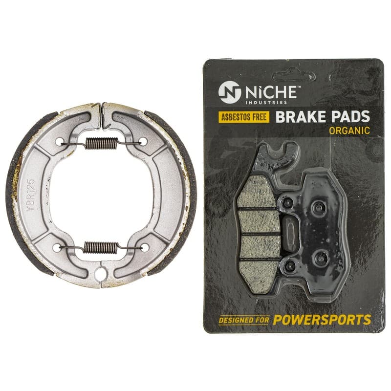NICHE Brake Pad with Shoe Set for Yamaha TTR230 5RM-F5805-20 Front Rear Organic
