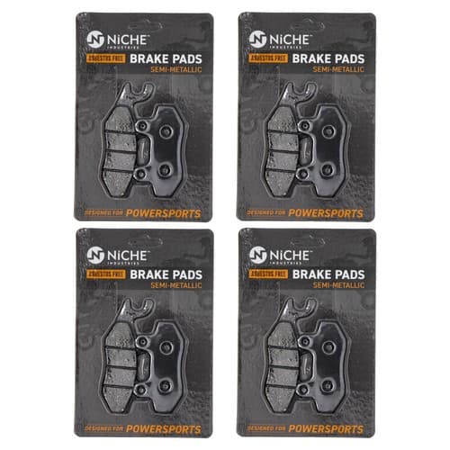 NICHE Brake Pad Set for Yamaha TTR230 Kawasaki KLR650 Rear Semi-Metallic 4 Pack
