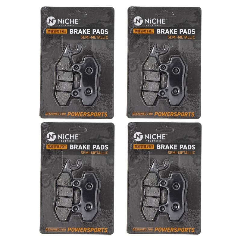 NICHE Brake Pad Set for Yamaha TTR230 Kawasaki KLR650 Rear Semi-Metallic 4 Pack