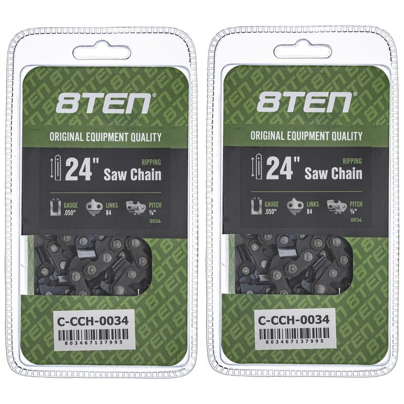 Ripping Chainsaw Chain 24 Inch .050 3/8 84DL for Stihl Husqvarna Echo 2 Pack