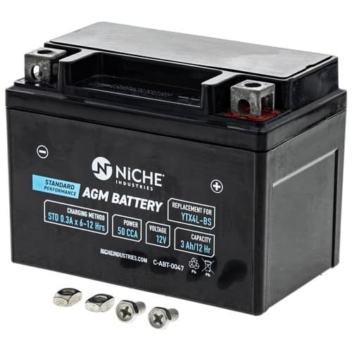 NICHE AGM Battery YTX4L for Can-Am Bombardier Arctic Cat Renegade DS 70 90 ATV