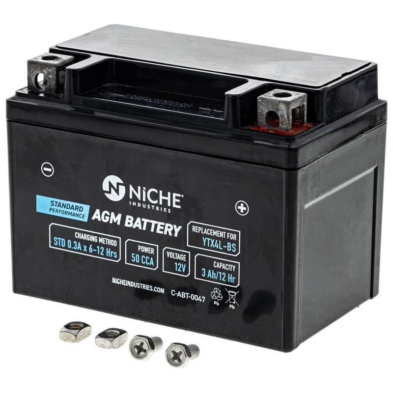 NICHE AGM Battery YTX4L for Can-Am Bombardier Arctic Cat Renegade DS 70 90 ATV