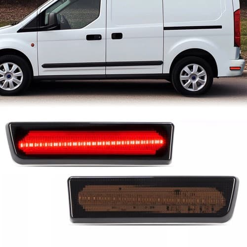 2PCS LED Red Rear Bumper Side Marker Lights For Ford Transit Connect 2010-2013