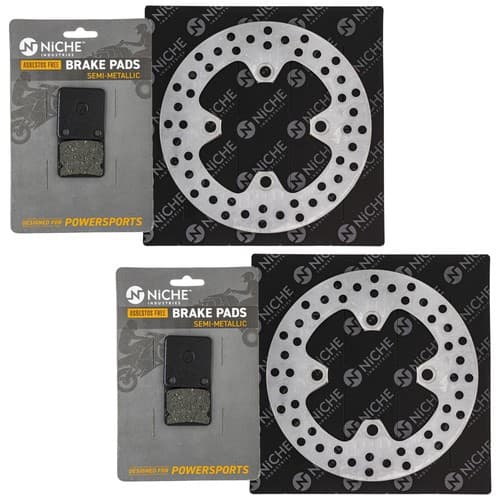 NICHE Front Brake Rotor Pad Kit for Kawasaki 43082-0043 43082-0084 Semi Metallic