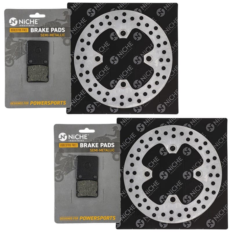 NICHE Front Brake Rotor Pad Kit for Kawasaki 43082-0043 43082-0084 Semi Metallic