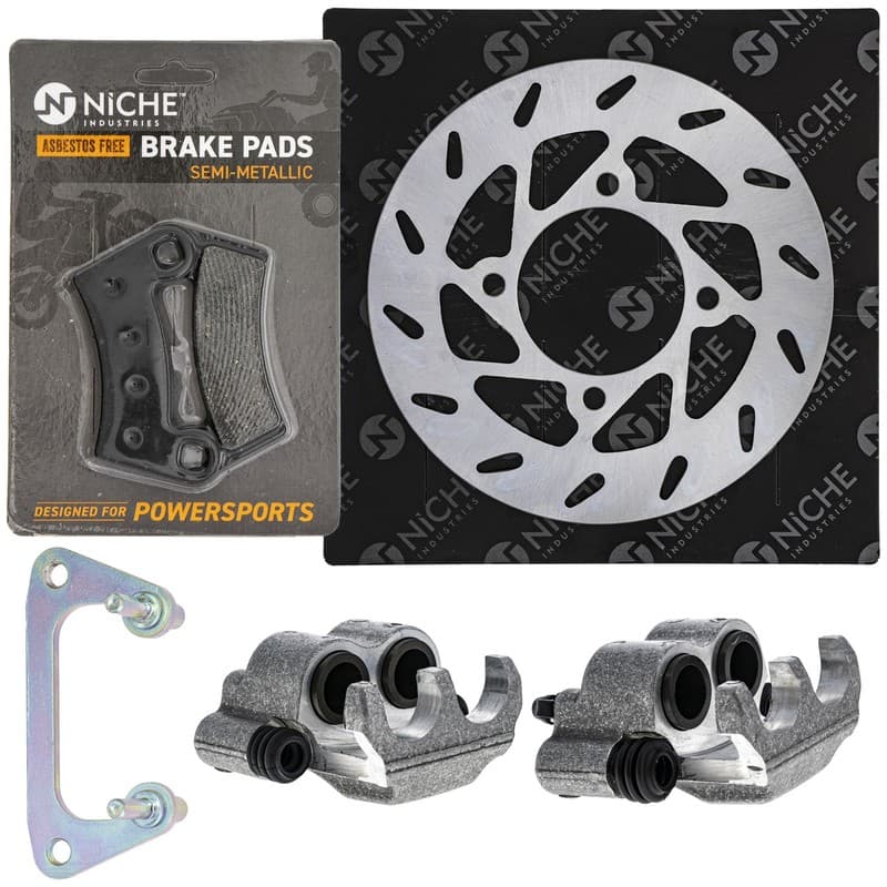 NICHE Front Brake Rotor Caliper Pad Set for Polaris Outlaw 450 5247752 1912275